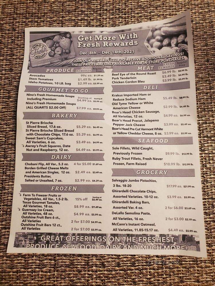 Nino Salvaggio - Clinton Township, MI menu_pic