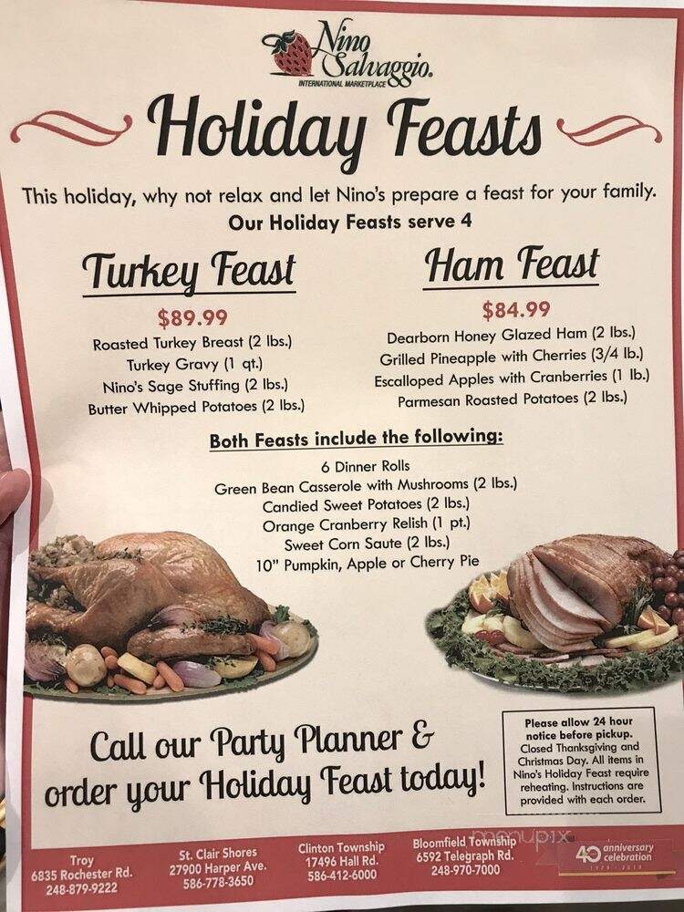 Nino Salvaggio - Clinton Township, MI menu_pic
