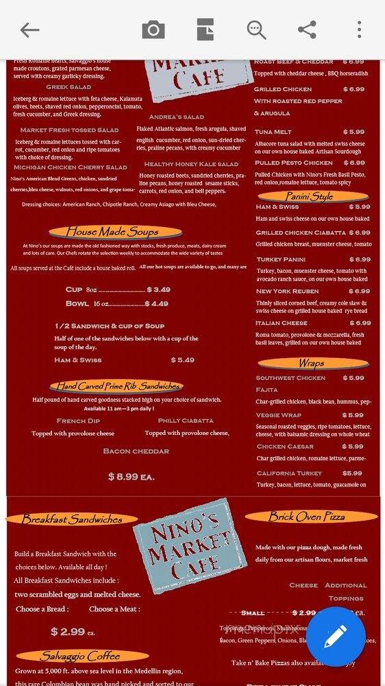Nino Salvaggio - Clinton Township, MI menu_pic
