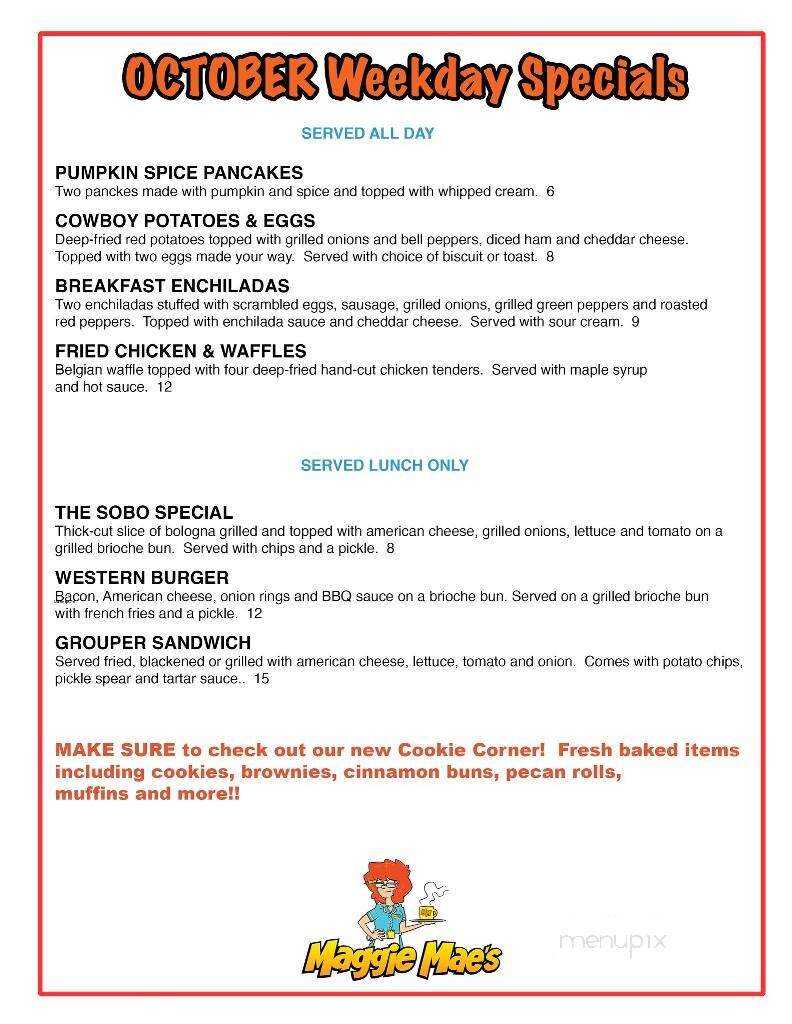 Maggie Mae's on the Bluffs - Belleair Bluffs, FL menu_pic