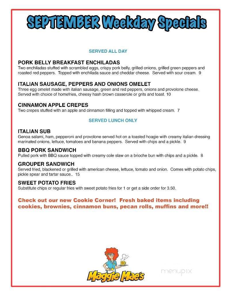 Maggie Mae's on the Bluffs - Belleair Bluffs, FL menu_pic