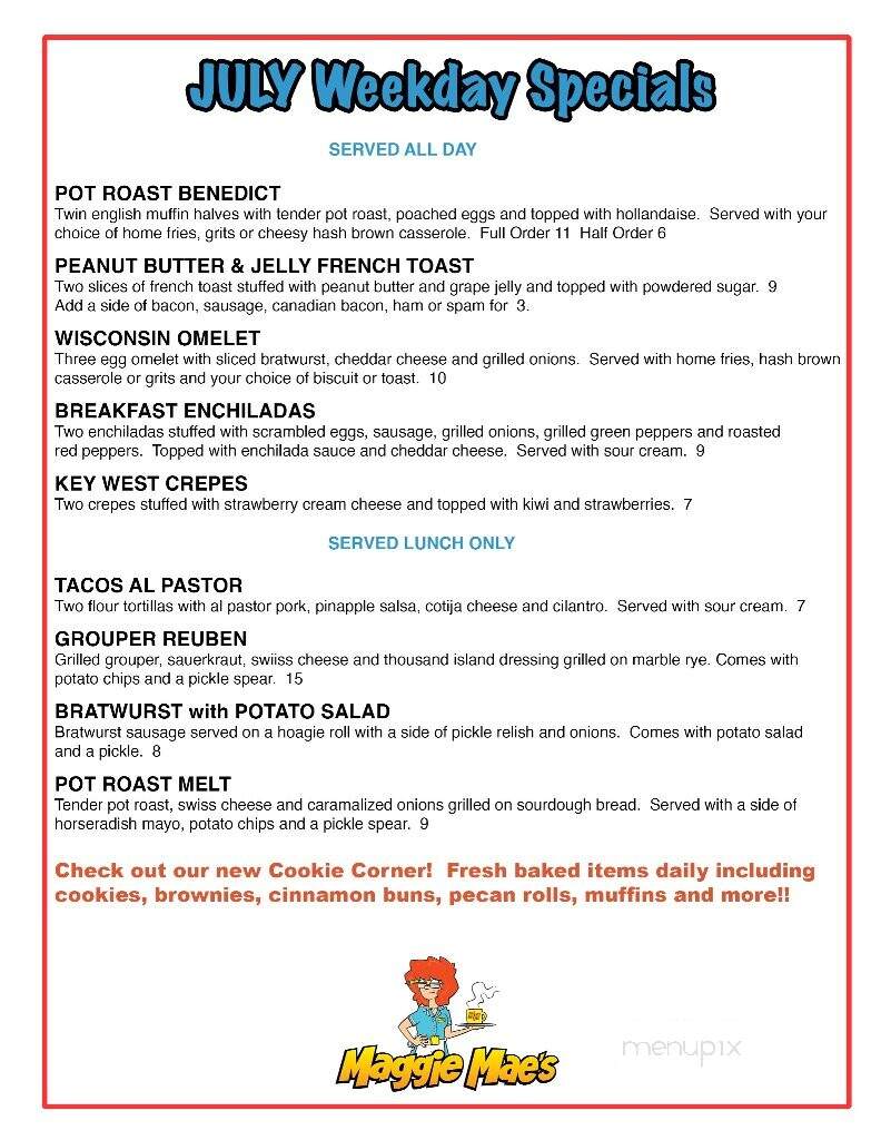 Maggie Mae's on the Bluffs - Belleair Bluffs, FL menu_pic