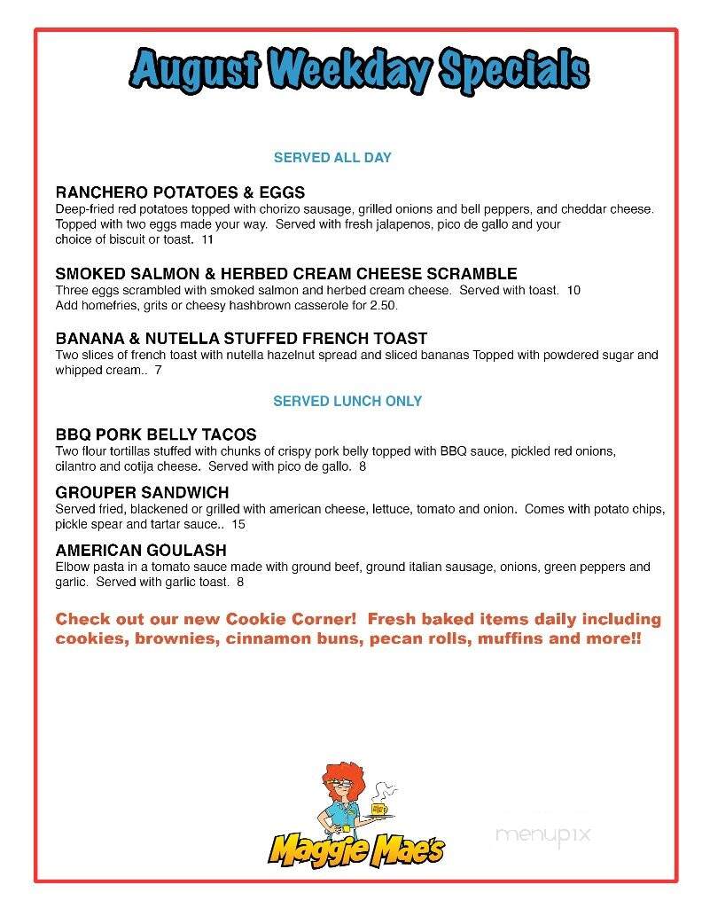 Maggie Mae's on the Bluffs - Belleair Bluffs, FL menu_pic