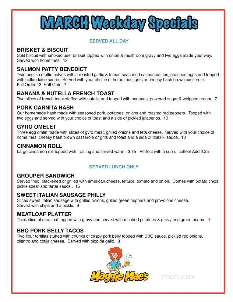 Maggie Mae's on the Bluffs - Belleair Bluffs, FL menu_pic