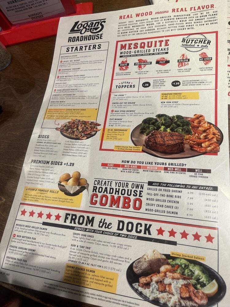 Logan's Roadhouse - Tifton, GA menu_pic