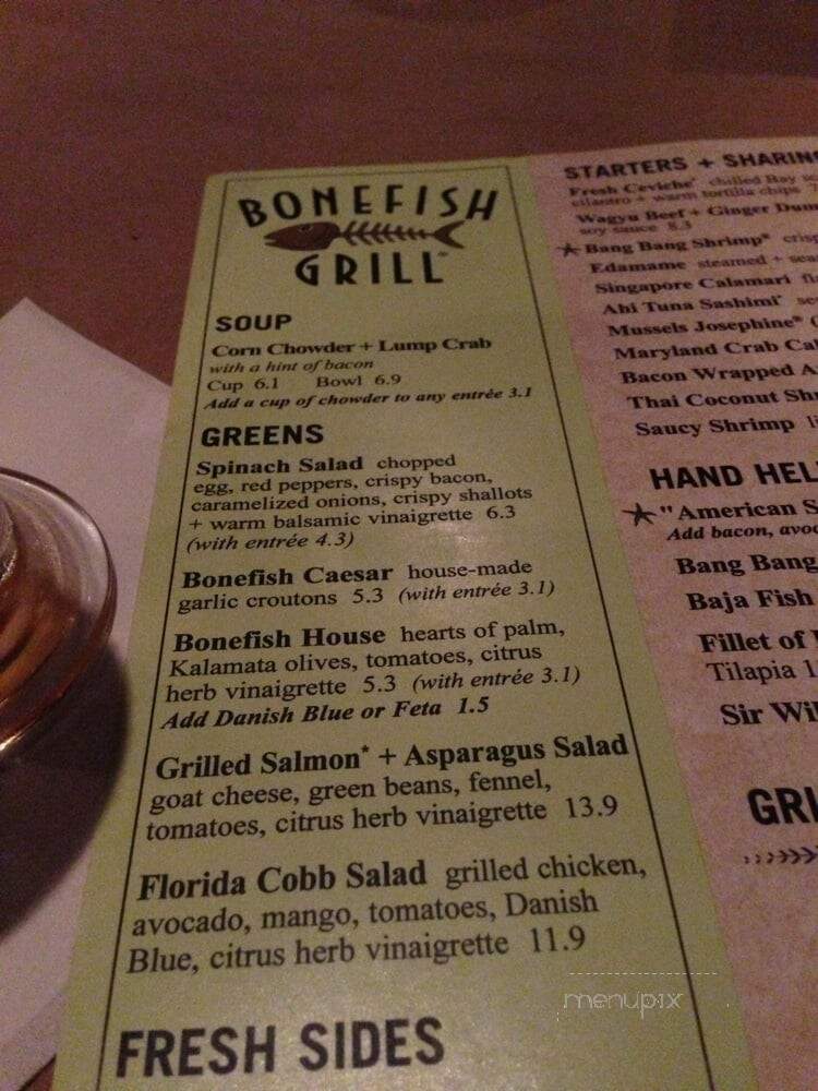 Bonefish Grill - Langhorne, PA menu_pic