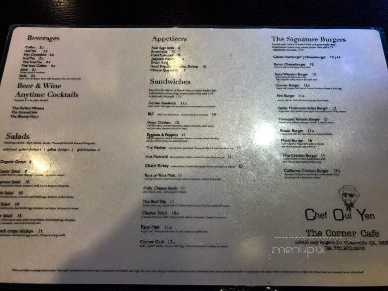 Corner Cafe - Victorville, CA menu_pic