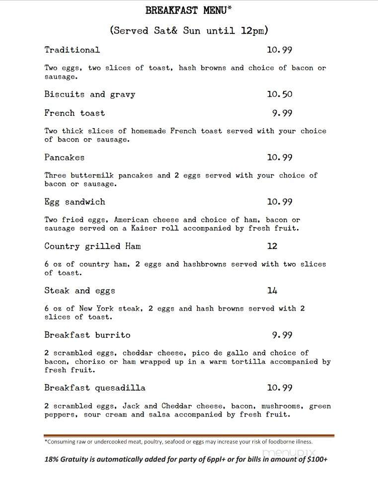 Bleachers Sports Grill - Phoenix, AZ menu_pic