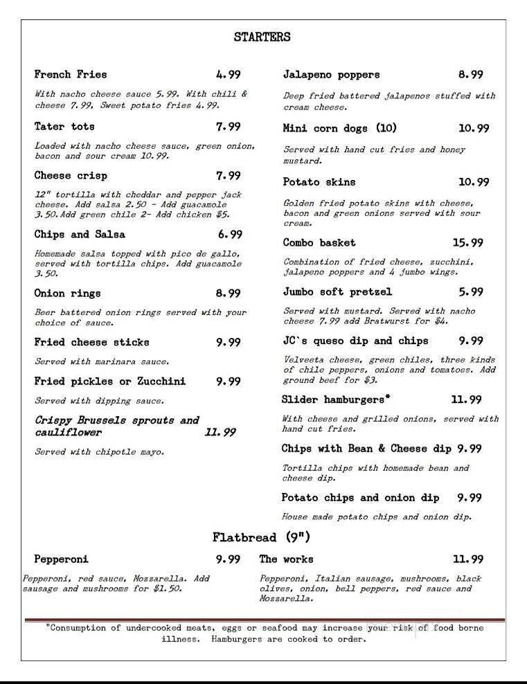 Bleachers Sports Grill - Phoenix, AZ menu_pic