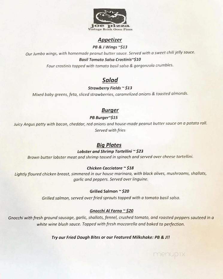 Joe Pizza - Simsbury, CT menu_pic