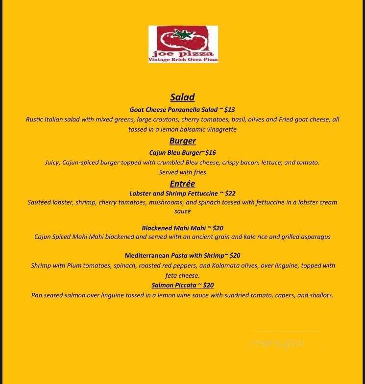Joe Pizza - Simsbury, CT menu_pic