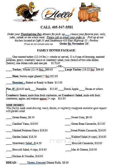 Hello Catering & Custom Bakery - Perkins, OK menu_pic