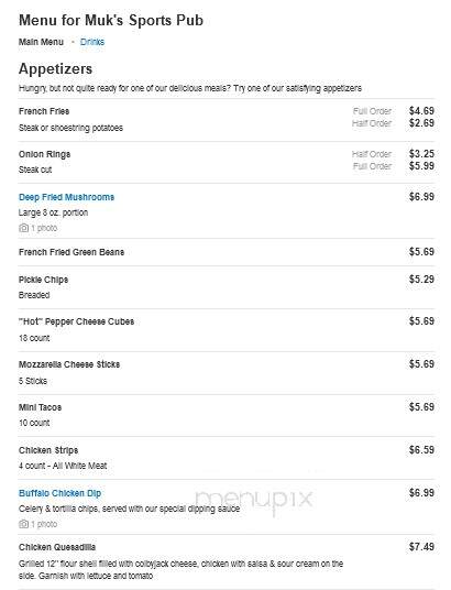 Muck's Sports Bar - Tecumseh, MI menu_pic
