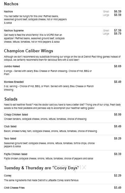 Muck's Sports Bar - Tecumseh, MI menu_pic