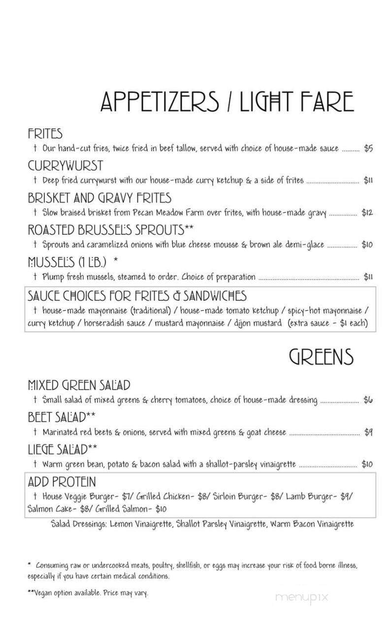 Cafe Bruges - Carlisle, PA menu_pic