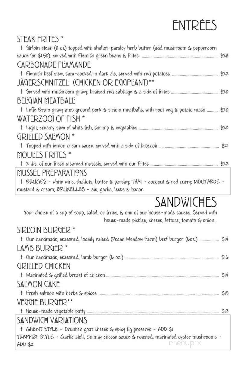 Cafe Bruges - Carlisle, PA menu_pic