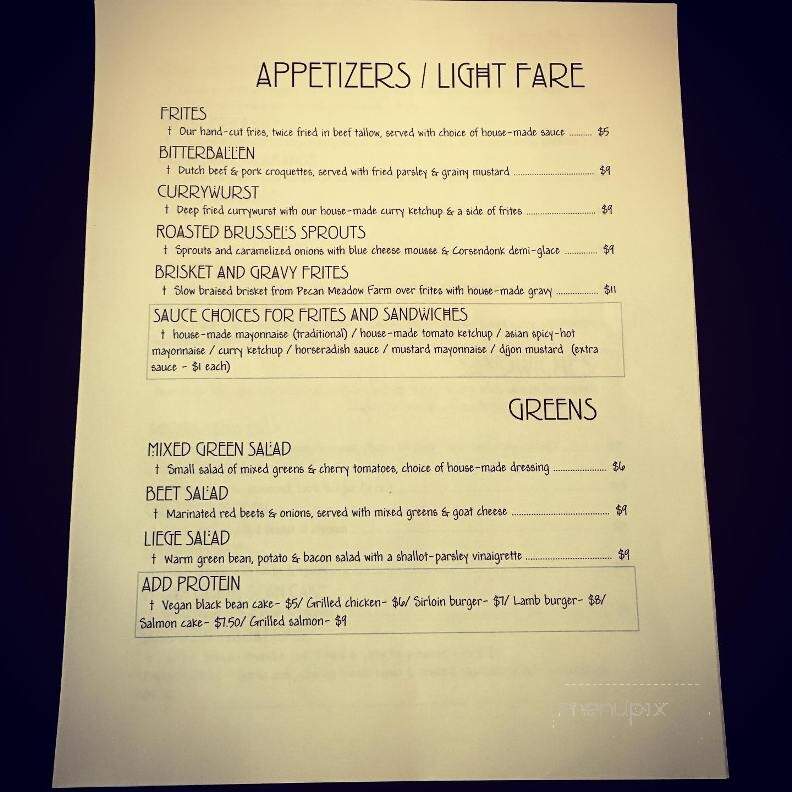 Cafe Bruges - Carlisle, PA menu_pic
