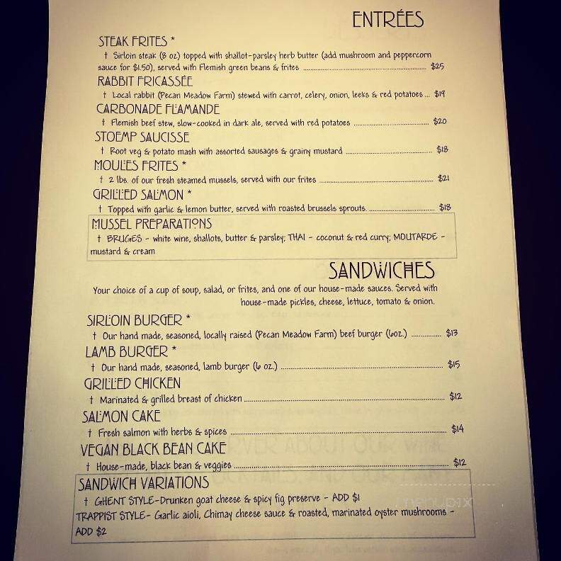 Cafe Bruges - Carlisle, PA menu_pic