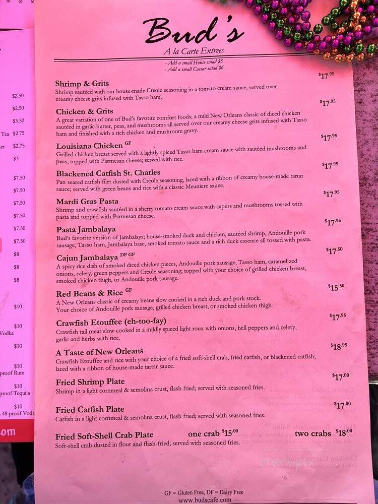 Bud's Louisiana Cafe - San Diego, CA menu_pic