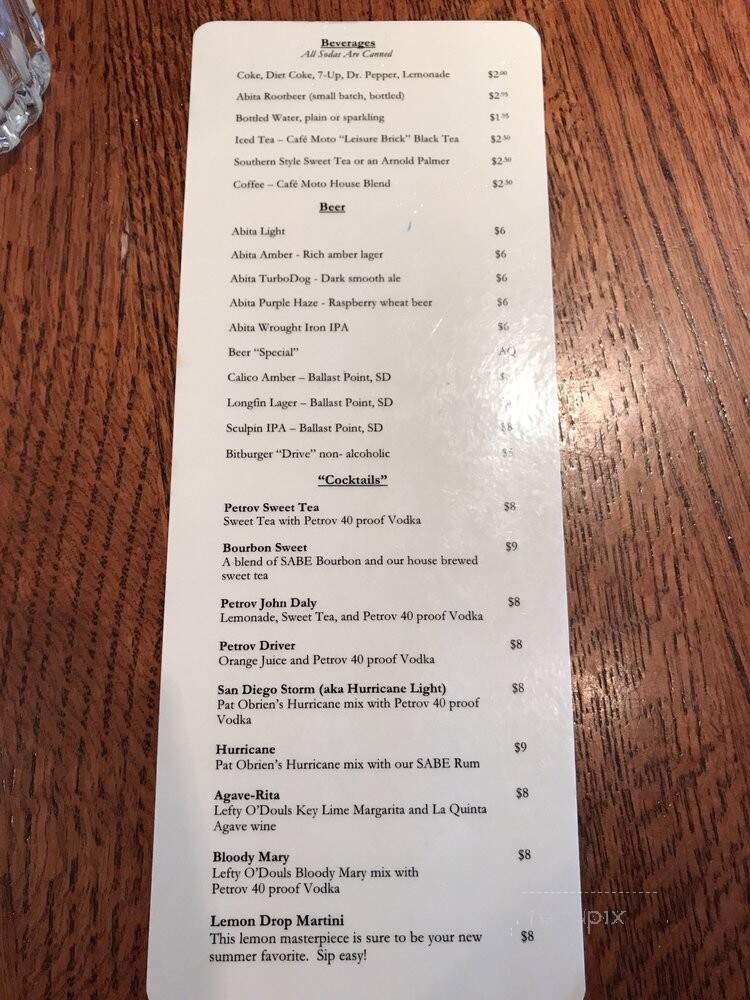 Bud's Louisiana Cafe - San Diego, CA menu_pic