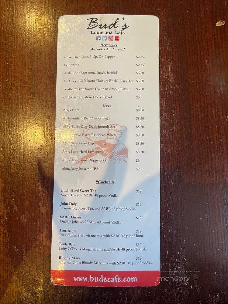 Bud's Louisiana Cafe - San Diego, CA menu_pic