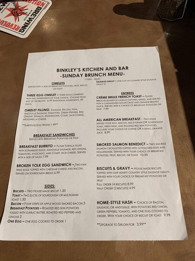 Binkley's Kitchen & Bar - Indianapolis, IN