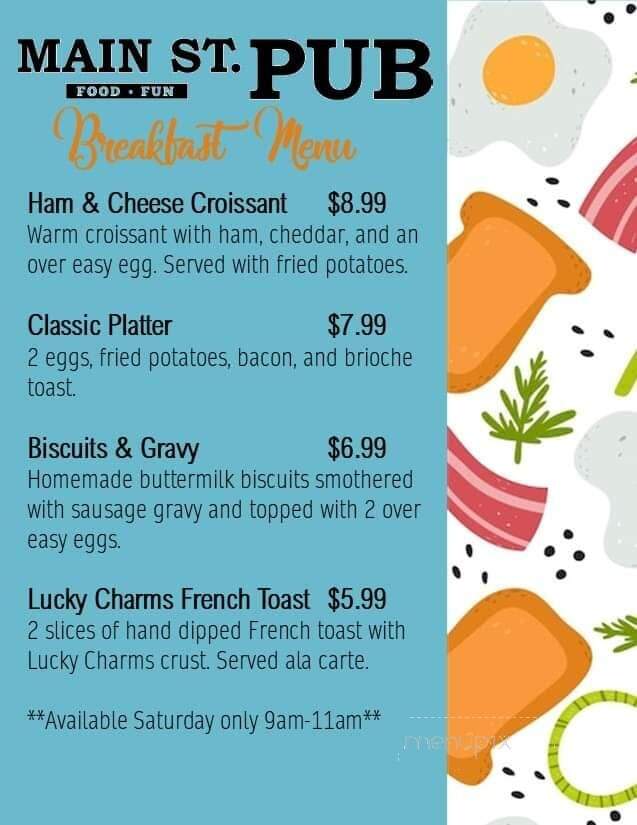 Main St Pub Of Vicksburg - Vicksburg, MI menu_pic