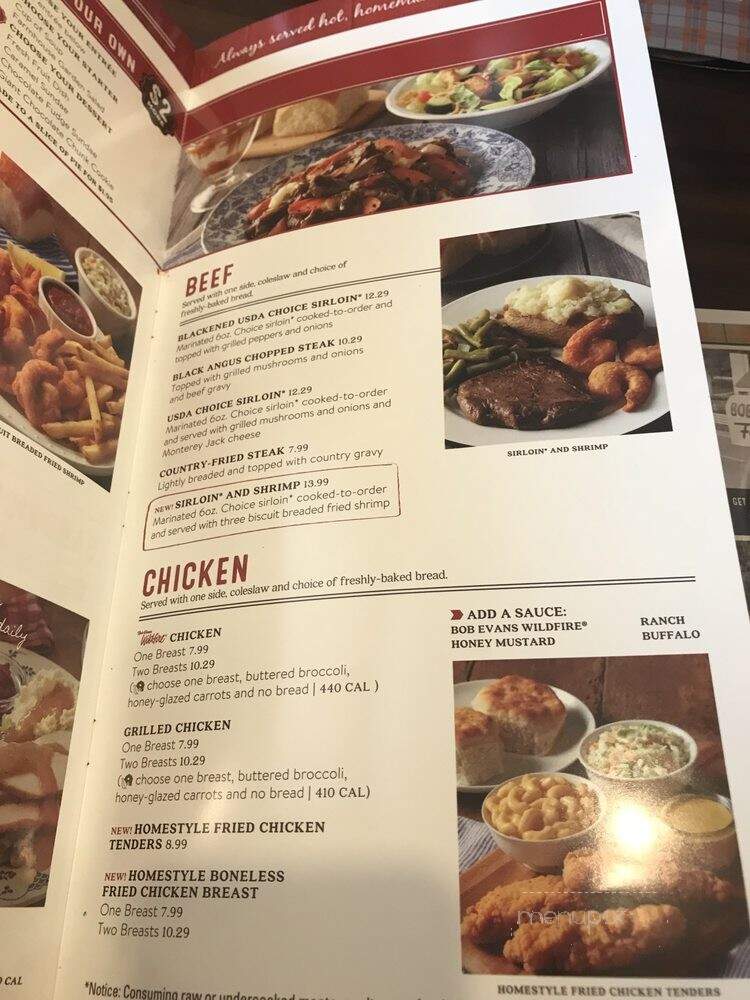Bob Evans Restaurant - Traverse City, MI menu_pic