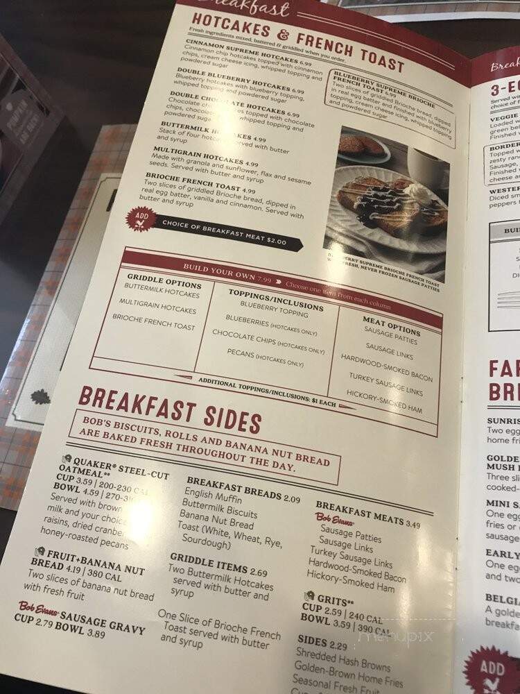 Bob Evans Restaurant - Traverse City, MI menu_pic