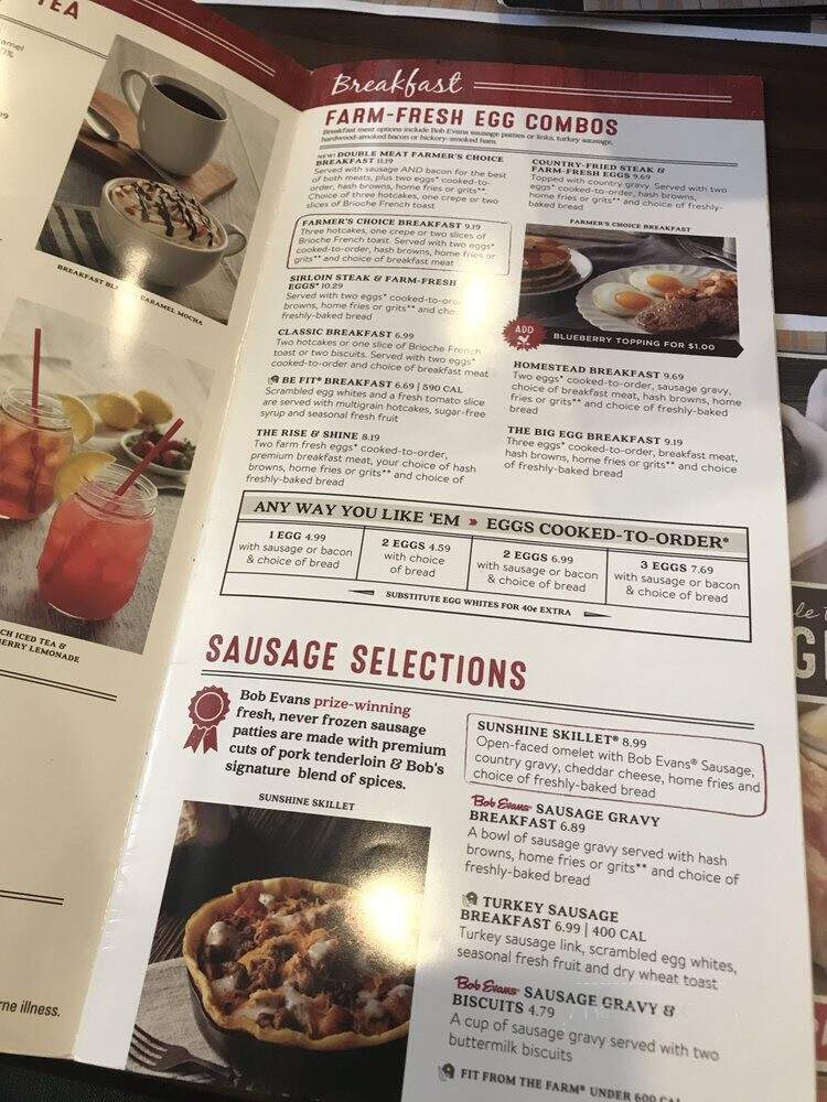Bob Evans Restaurant - Traverse City, MI menu_pic