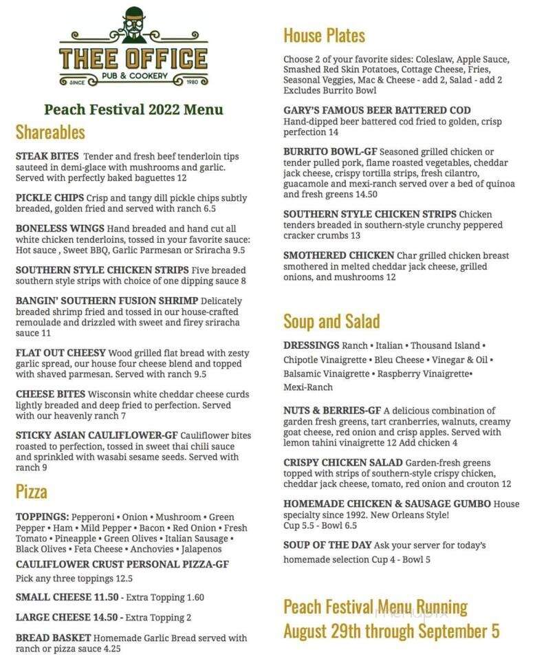 Thee Office Pub & Cookery - Romeo, MI menu_pic