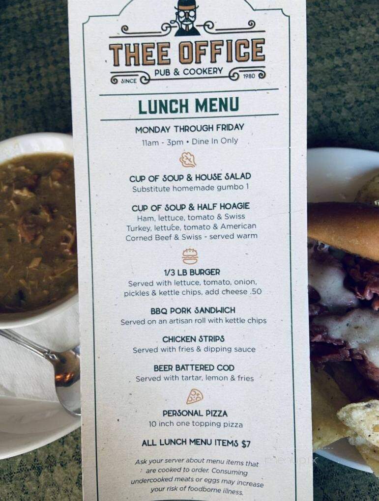 Thee Office Pub & Cookery - Romeo, MI menu_pic
