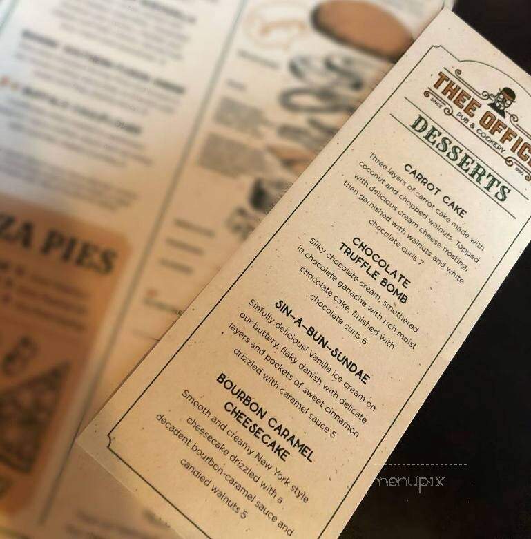 Thee Office Pub & Cookery - Romeo, MI menu_pic