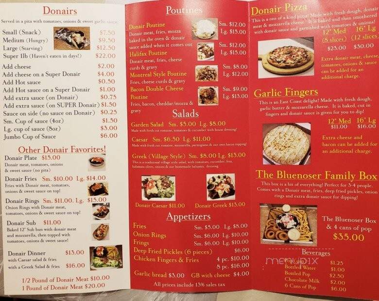 Halifax Donair - Milton, ON menu_pic