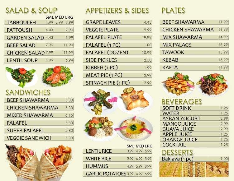 Shawarma Palace - Windsor, ON menu_pic
