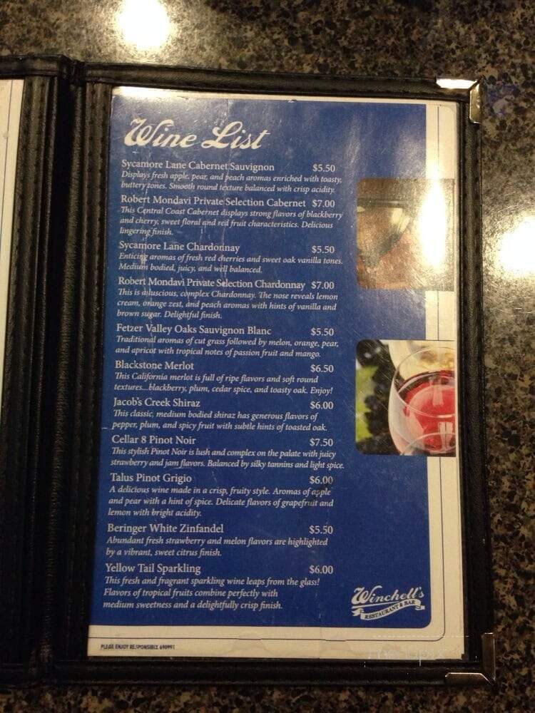 Winchell's Restaurant & Sports - Lexington, KY menu_pic