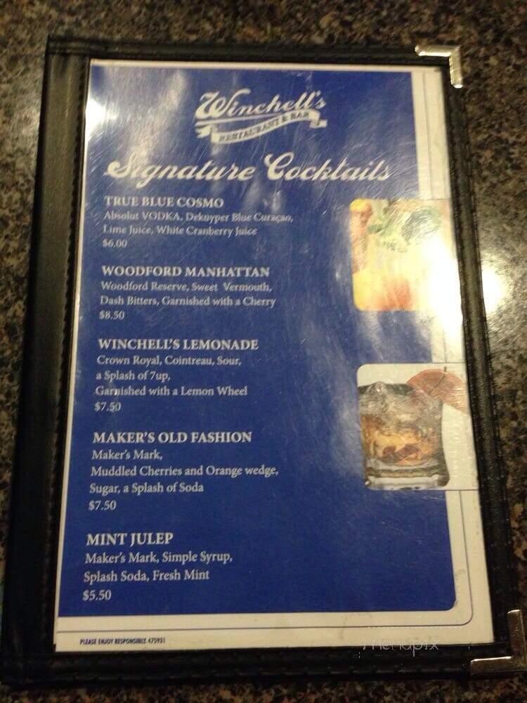 Winchell's Restaurant & Sports - Lexington, KY menu_pic