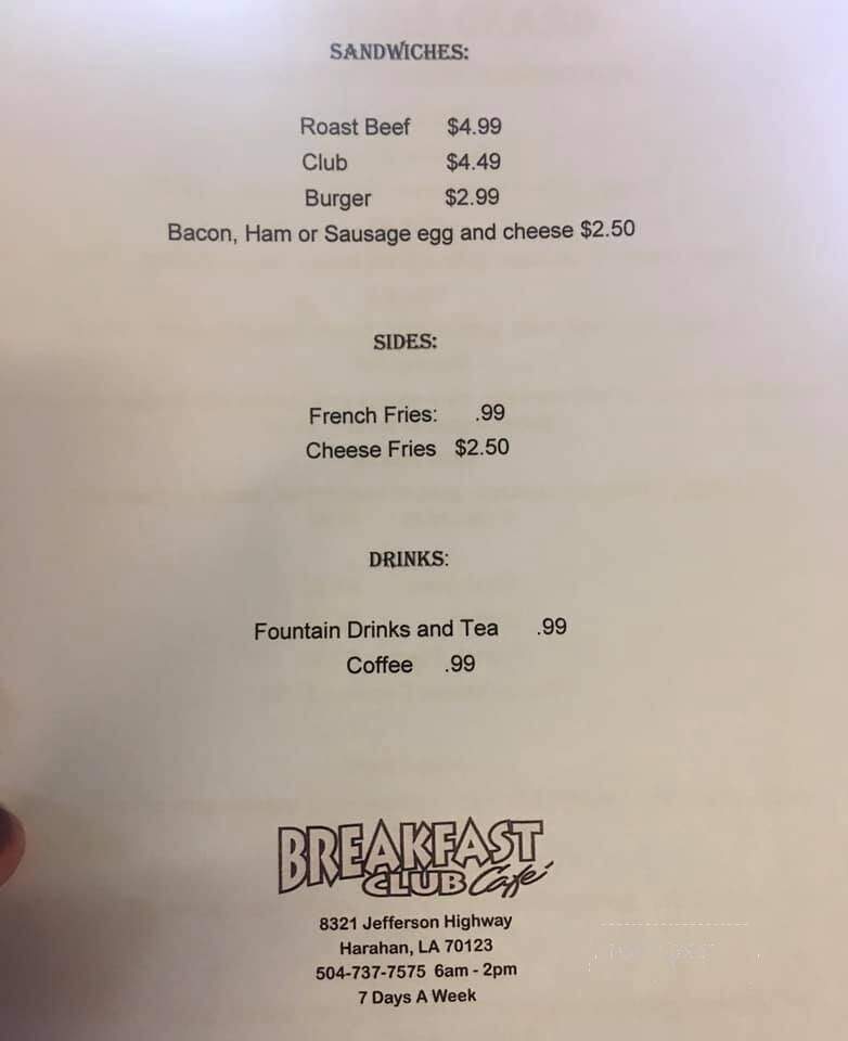 Breakfast Club Cafe - Harahan, LA