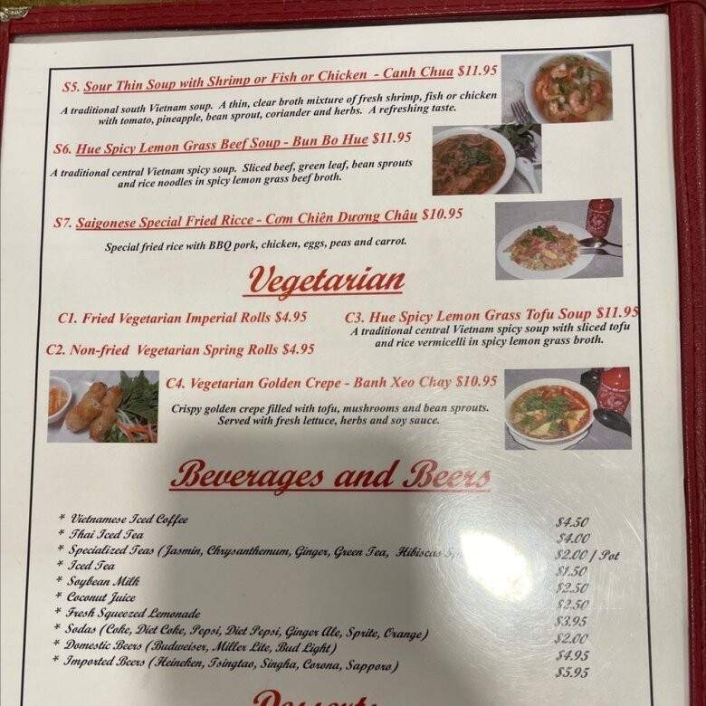 Saigonese Restaurant - Wheaton, MD menu_pic