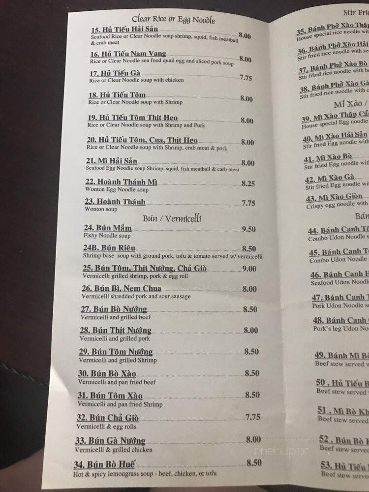 Vinh Chau Vietnamese Rst - Springfield, MA menu_pic
