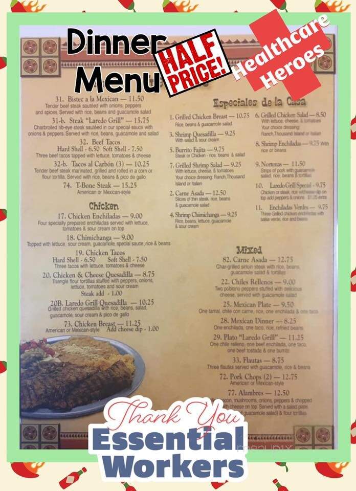 Laredo Grill - Philadelphia, MS menu_pic