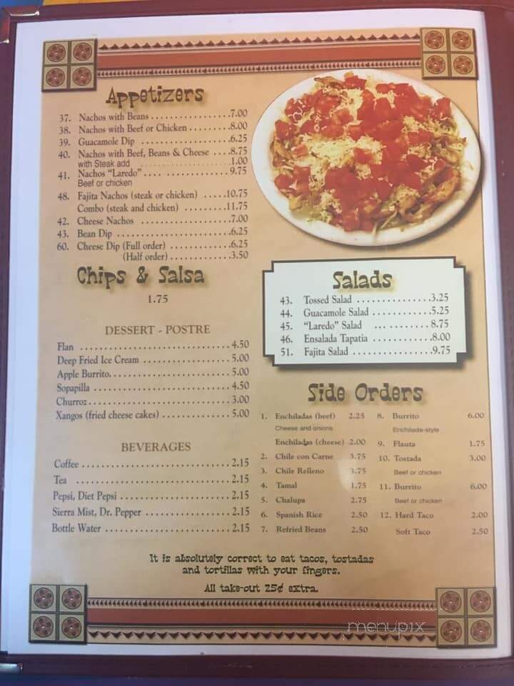Laredo Grill - Philadelphia, MS menu_pic