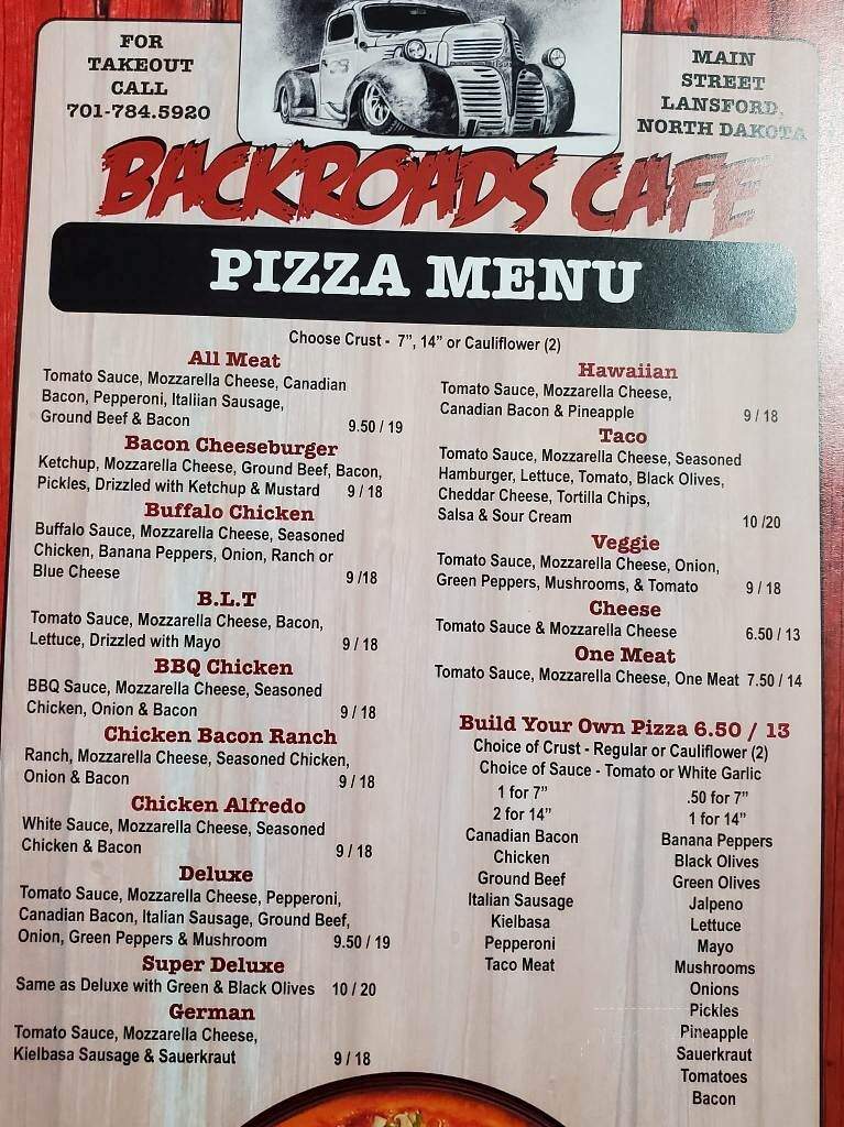 Lansford Cafe - Lansford, ND menu_pic