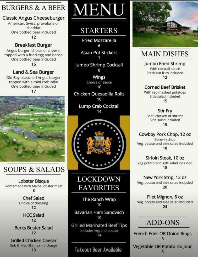 Heidelberg Country Club - Bernville, PA menu_pic