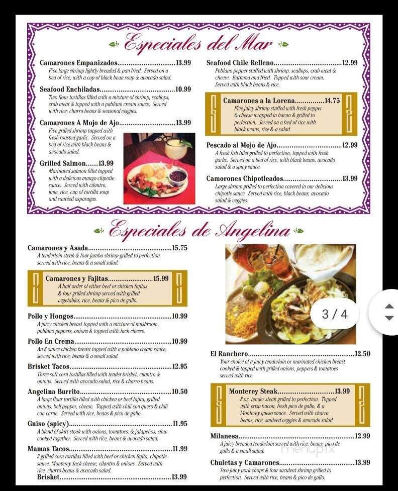 Angelina's Restaurant - The Colony, TX menu_pic