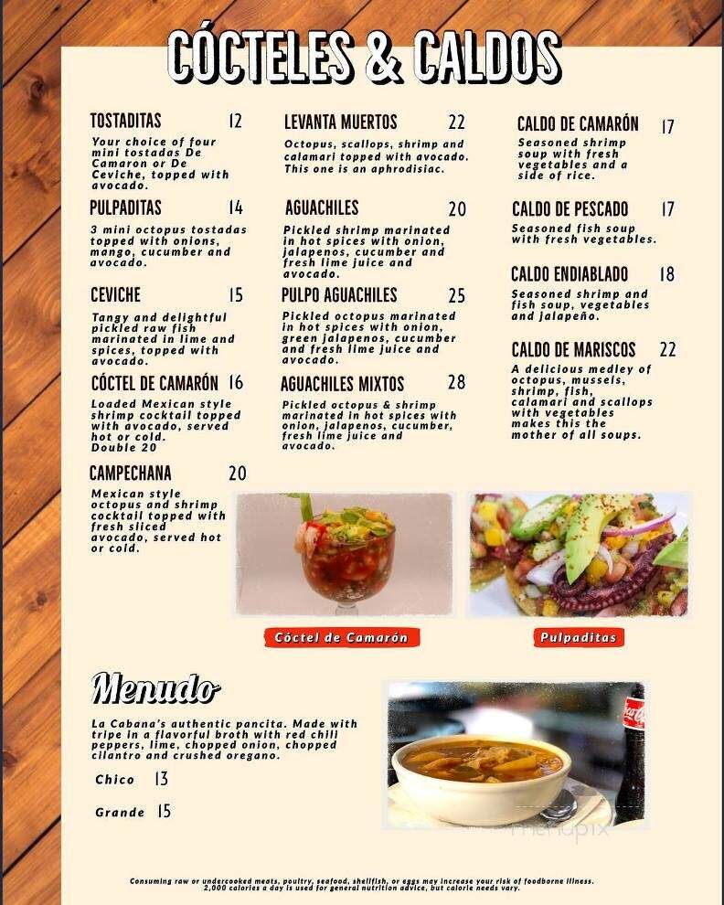 La Cabana De Suisun Restaurant - Suisun City, CA menu_pic