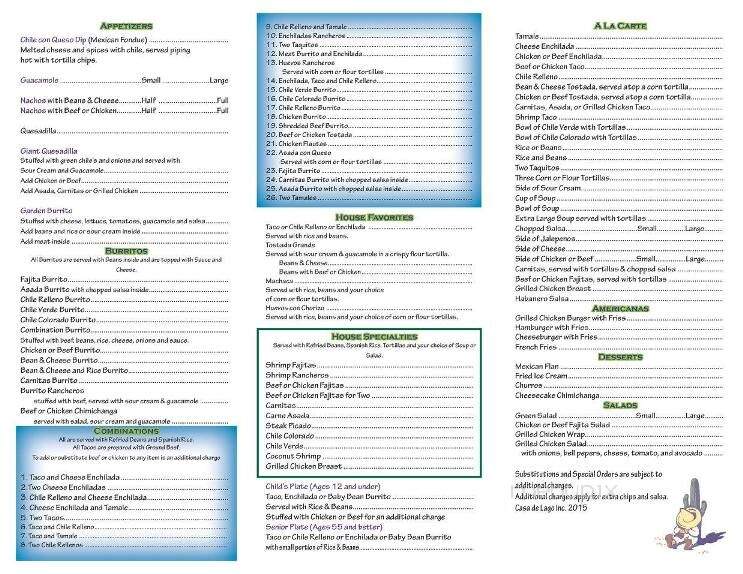Casa De Lago - Oak View, CA menu_pic