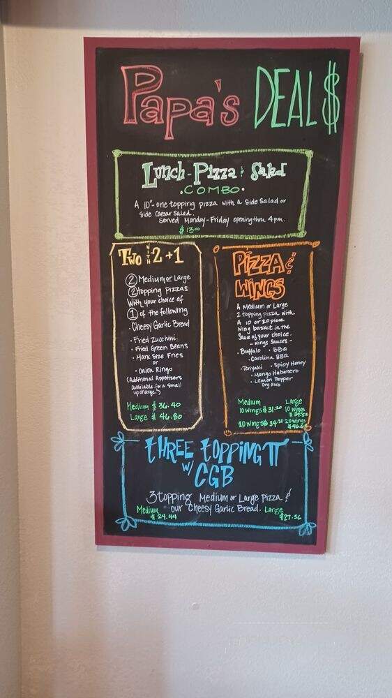 Papa's Pizza - Tehachapi, CA menu_pic