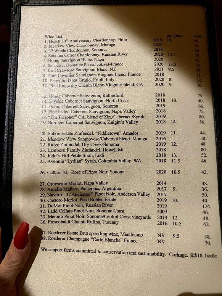 Casa Orinda - Orinda, CA menu_pic