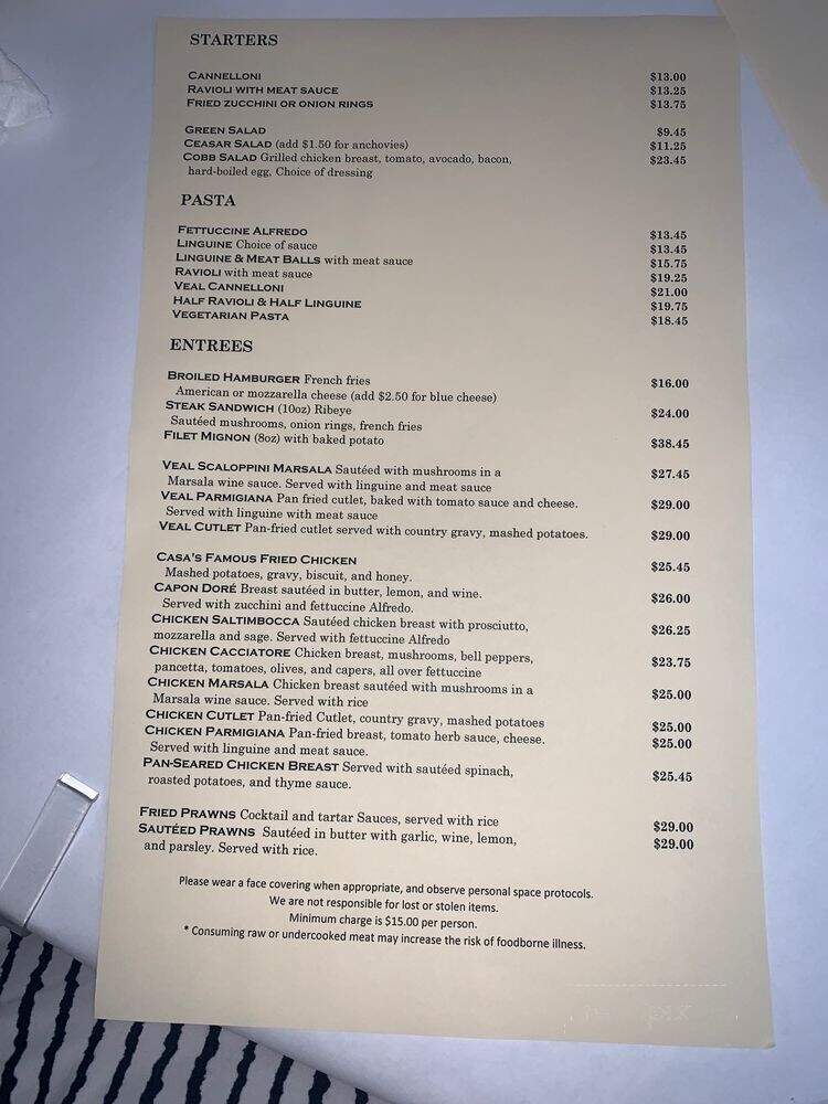 Casa Orinda - Orinda, CA menu_pic